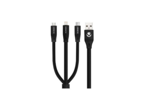 VOLKANO -CABLE USB 1M * 3 CONNECTEURS USB-C/MUSB/LIGHTNING - VK-20086 BK